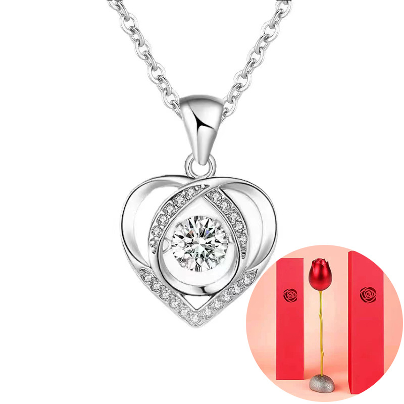 Beating heart White Diamond a rose gift box