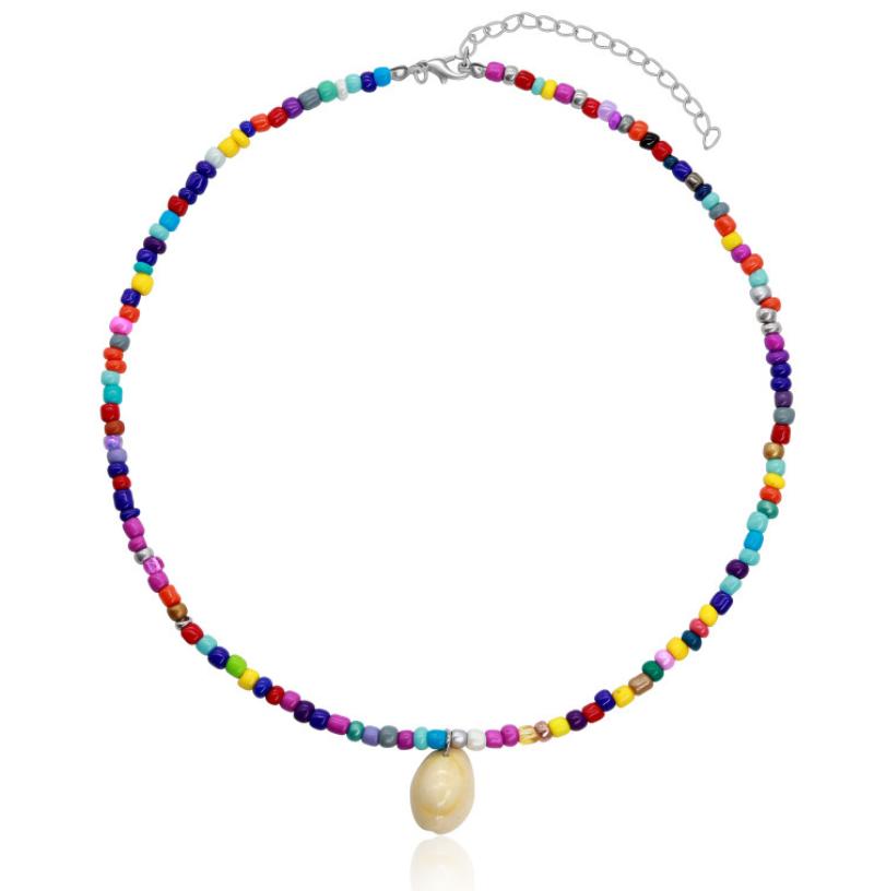 Colorful rice bead necklace