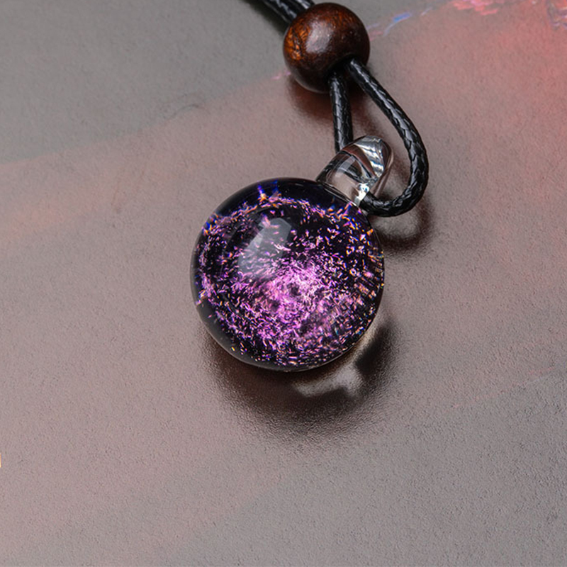 Purple (love) (send wooden beads wax rope)