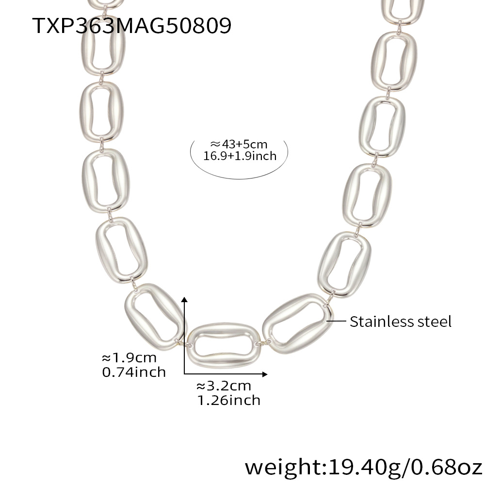 TXP363- Steel Color necklace 43 5cm