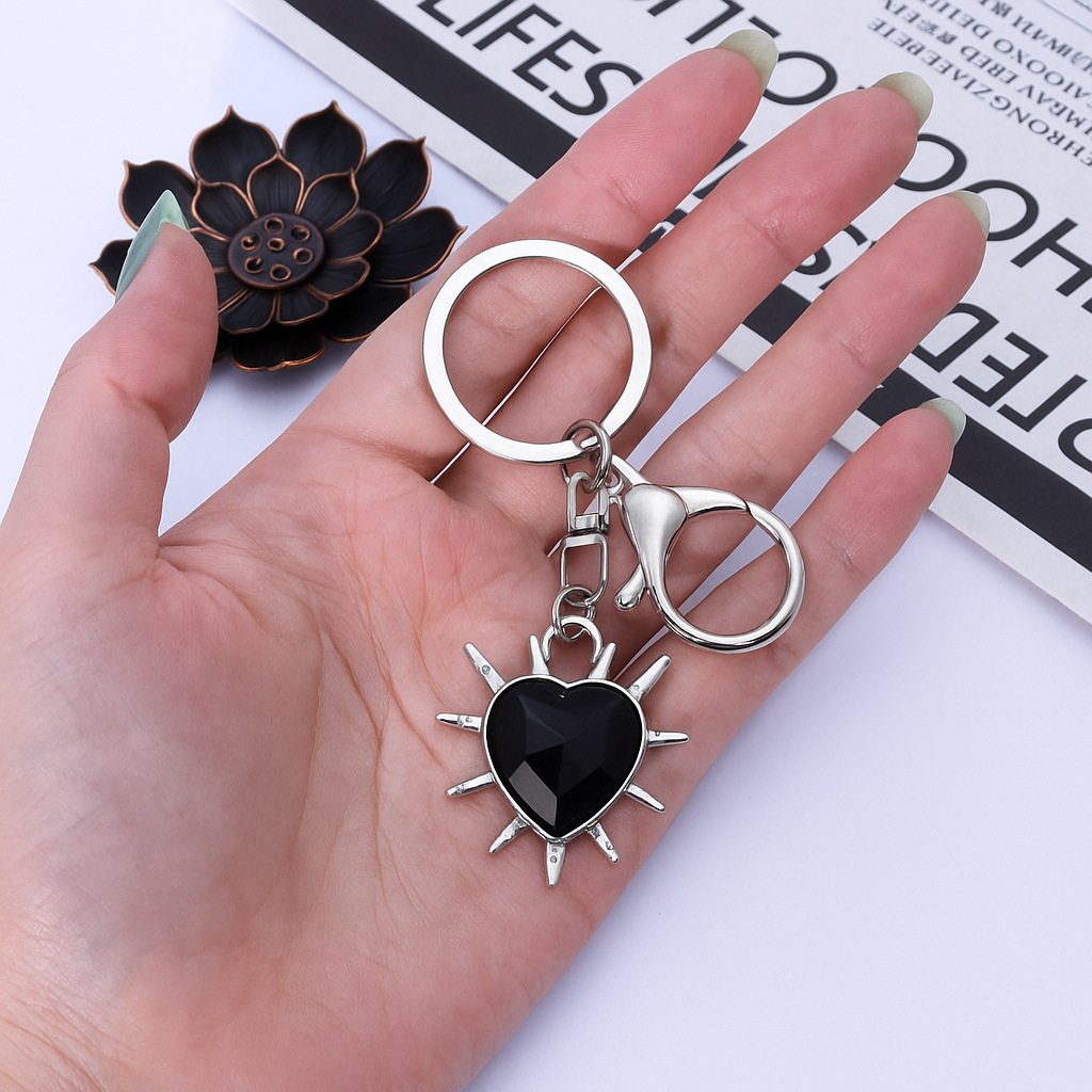 Black heart double buckle