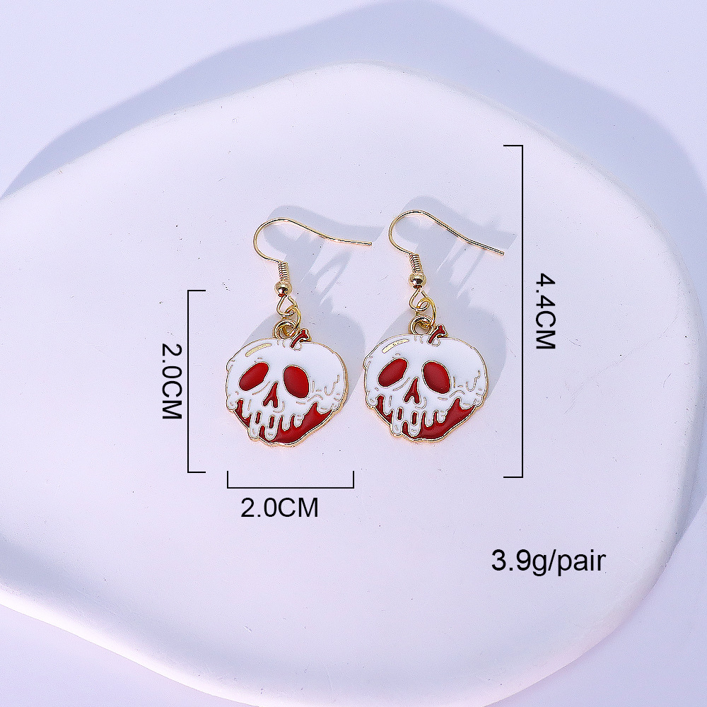 Poison apple skull earrings-09