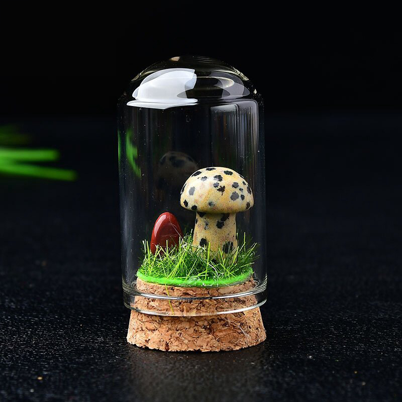 Spotted stone mushroom with bottle