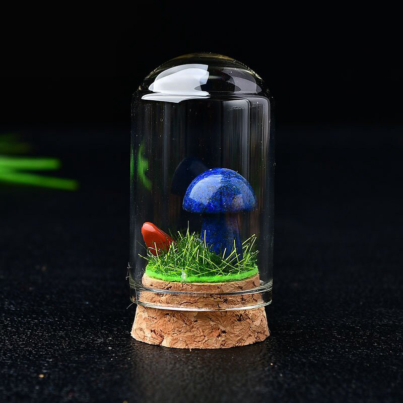 Lapis lazuli mushroom with bottle