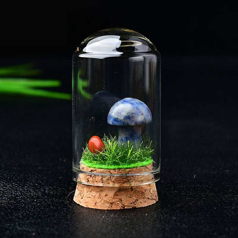 Blue point stone mushroom with bottle