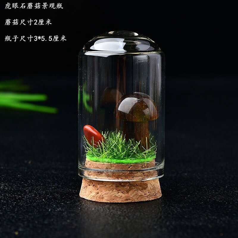 Tiger eye mushroom with bottle