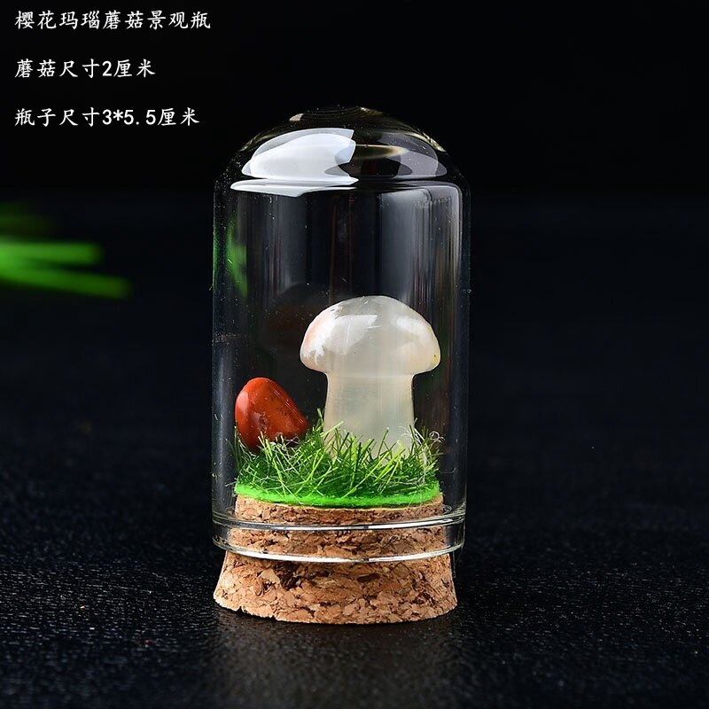 Sakura agate mushroom with bottle
