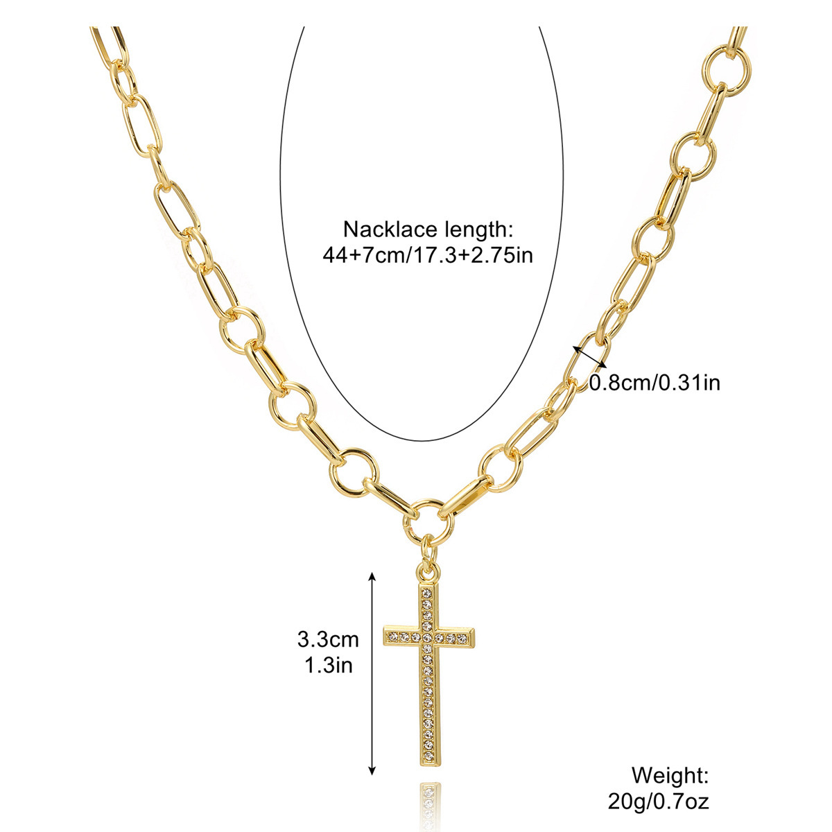 N2305-13 single layer small rhinestone cross