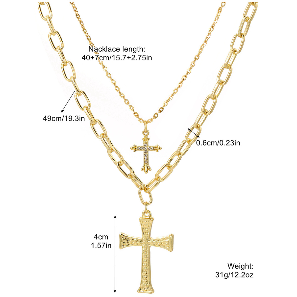 N2305-11 double layer double large cross