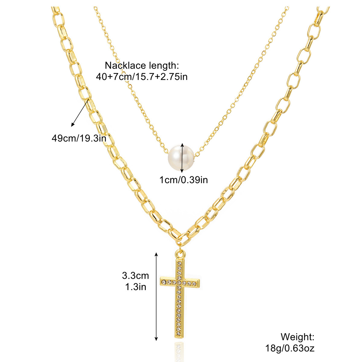 N2305-9 pearl double cross
