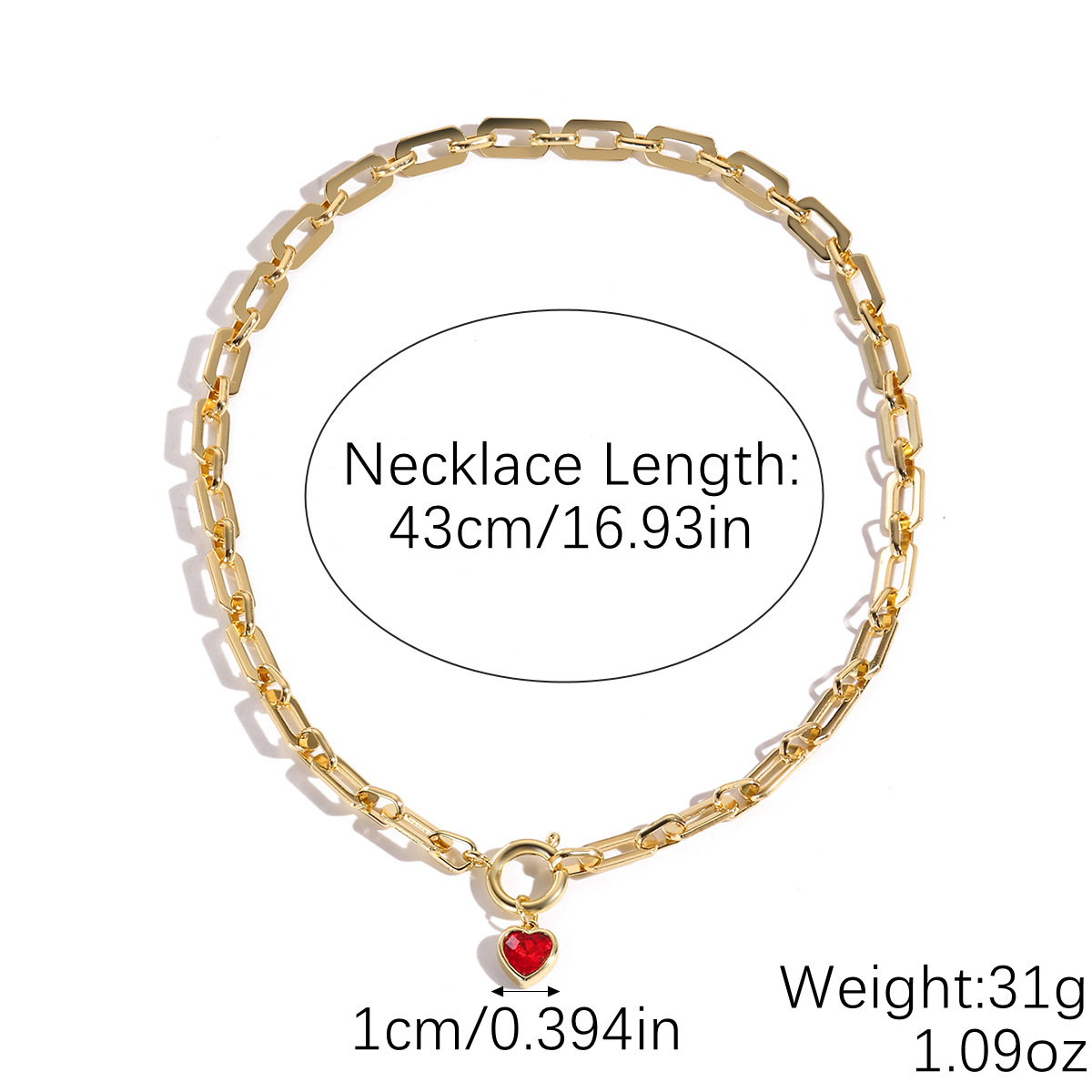 N2505-16 love crystal necklace