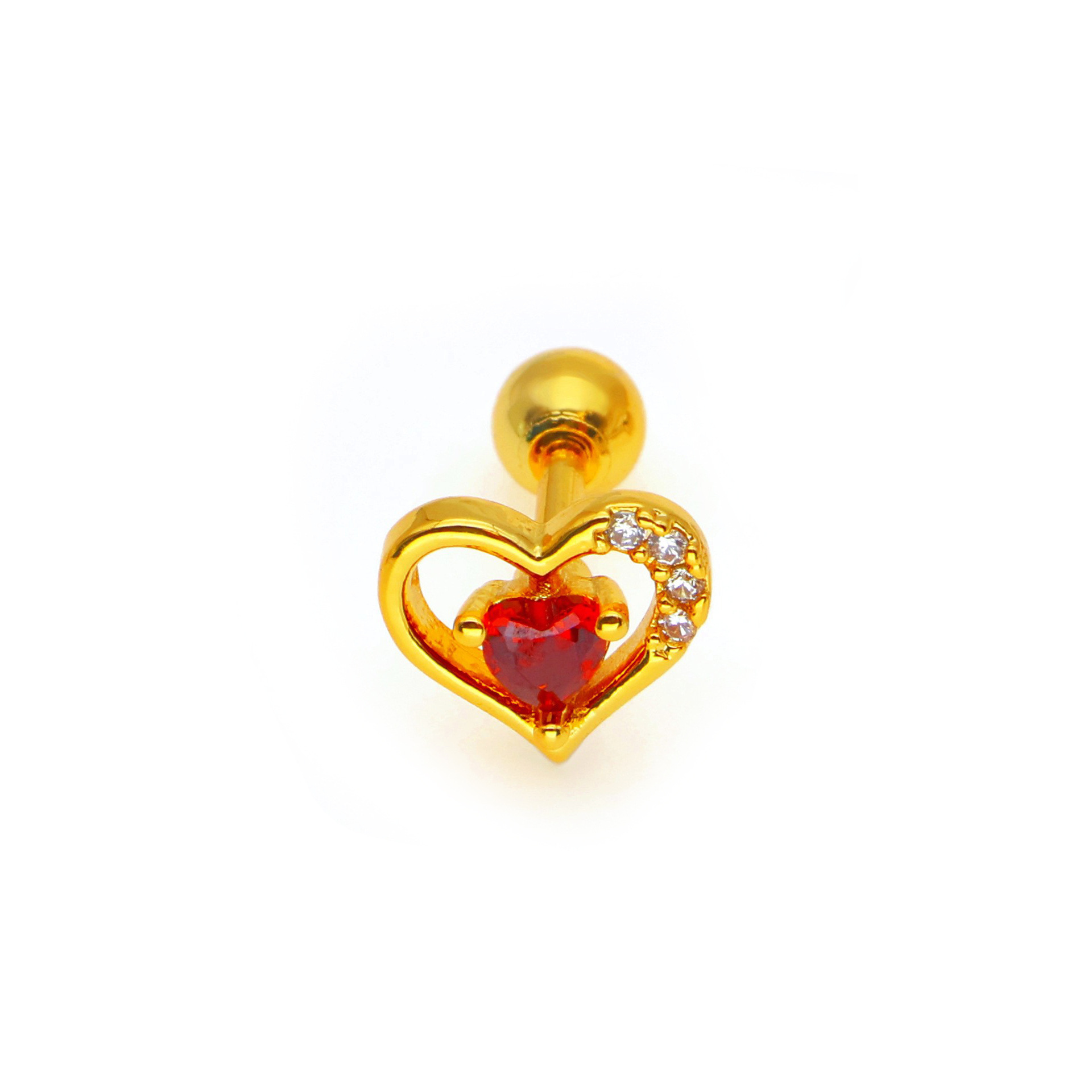 Heart-shaped red (18k gold)