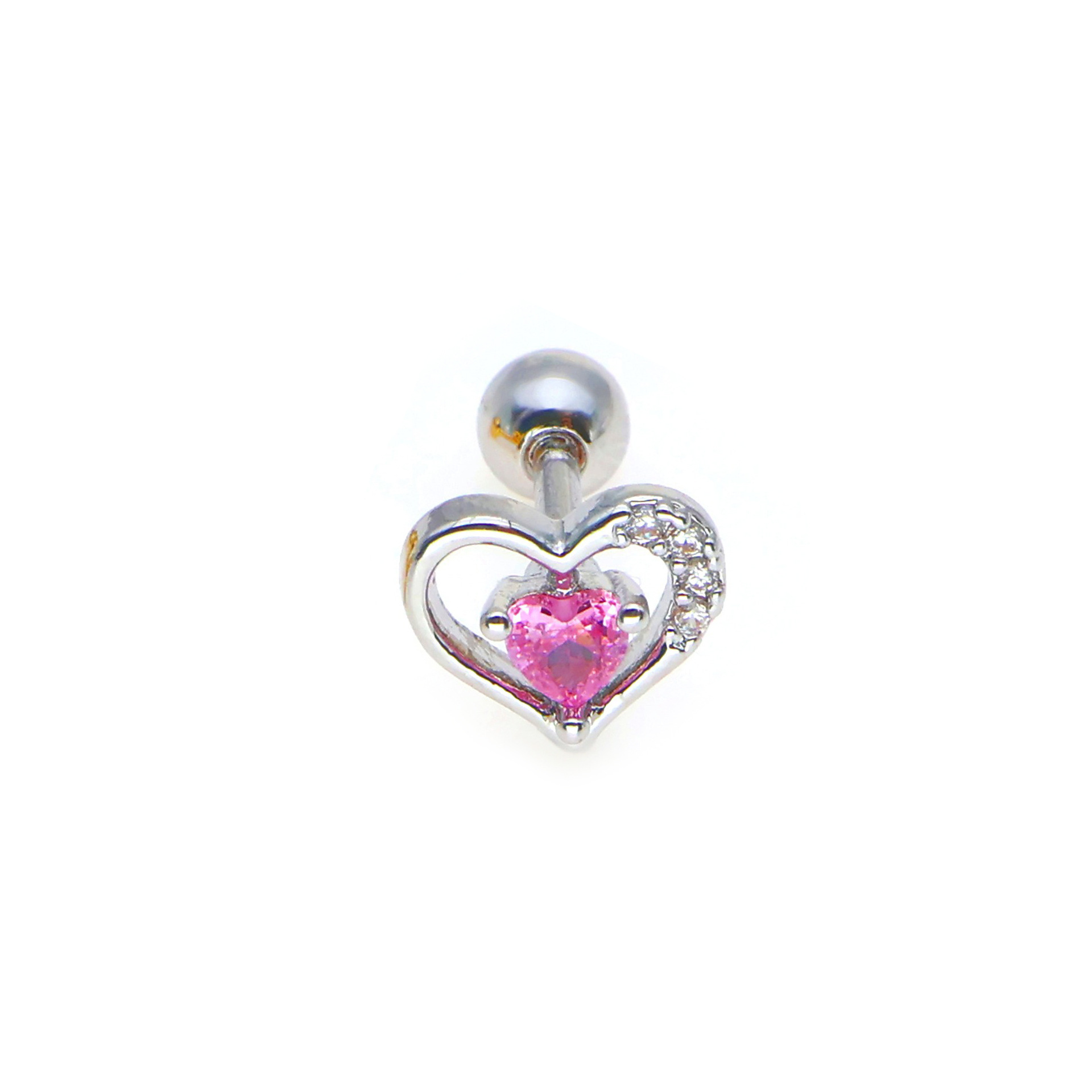 Heart-shaped pink (white gold)