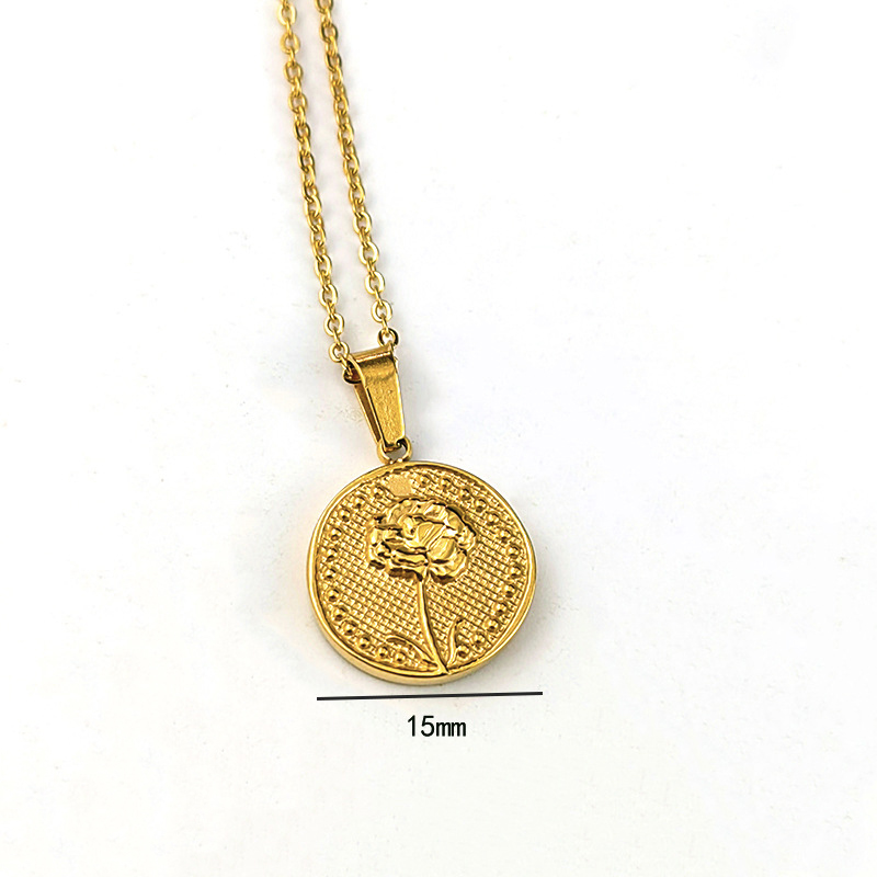 January carnation-necklace 45cm with 5cm extender chain