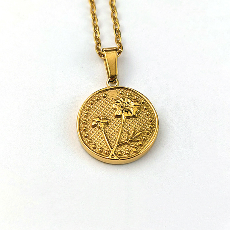 October wanshou chrysanthemum-necklace 45cm with 5cm extender chain