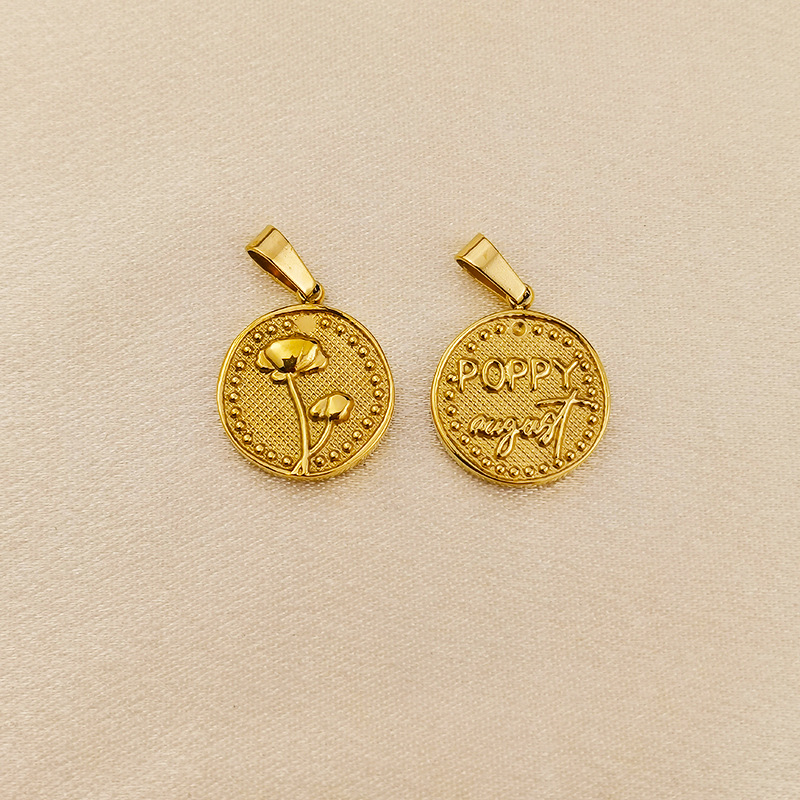 August poppy flower-pendant