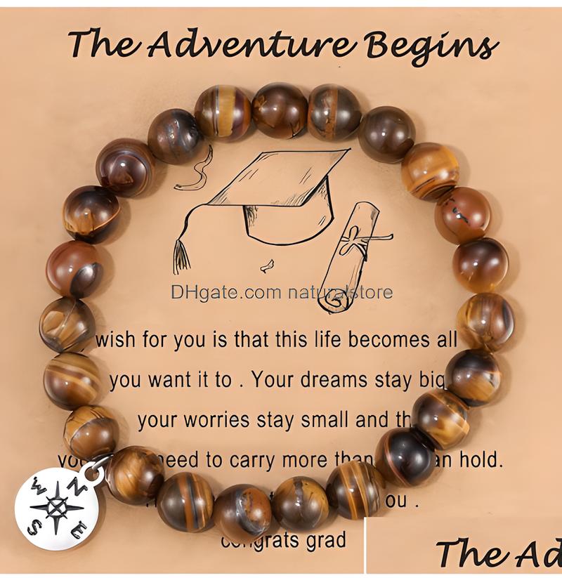 Tiger Eye Stone Compass pendant The card