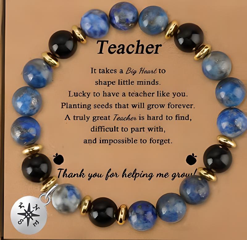 Lapis lazuli Compass pendant Teacher card