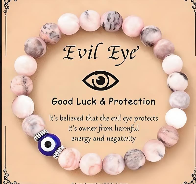 Pink Zebra Devil's Eye Diamond Ring Evil Eye Card