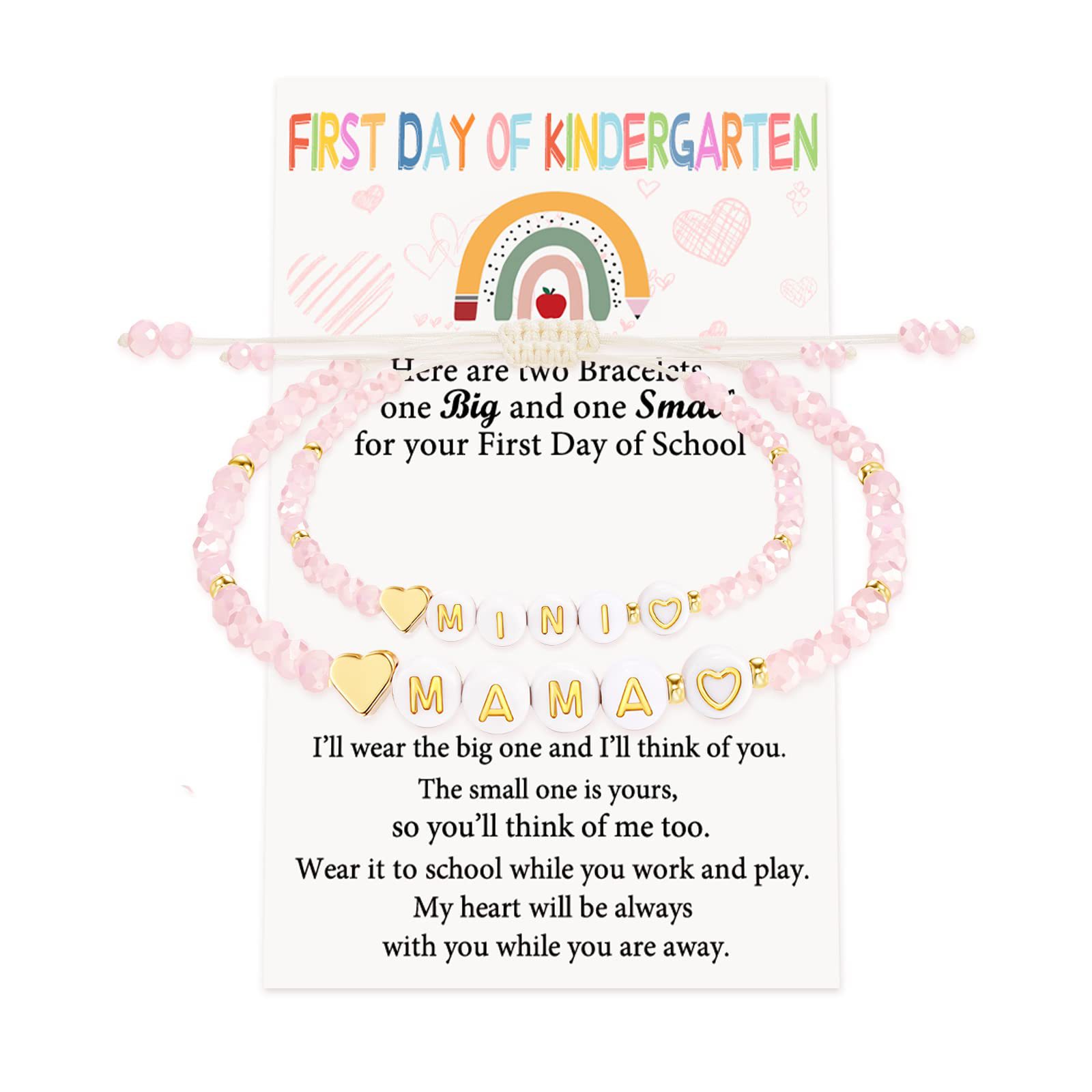 MAMA pink bead bracelet FirstDay card