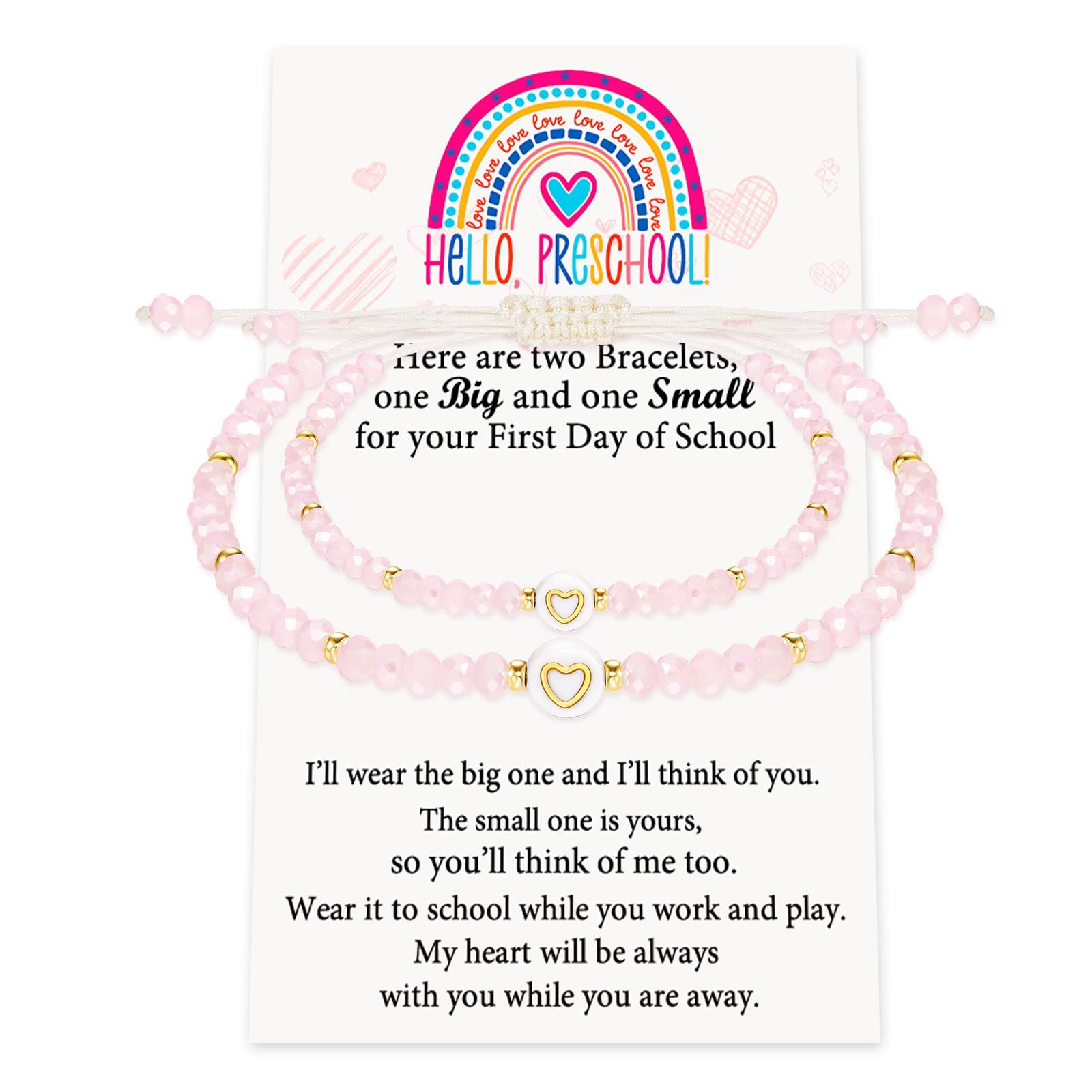Love pink beads hello card
