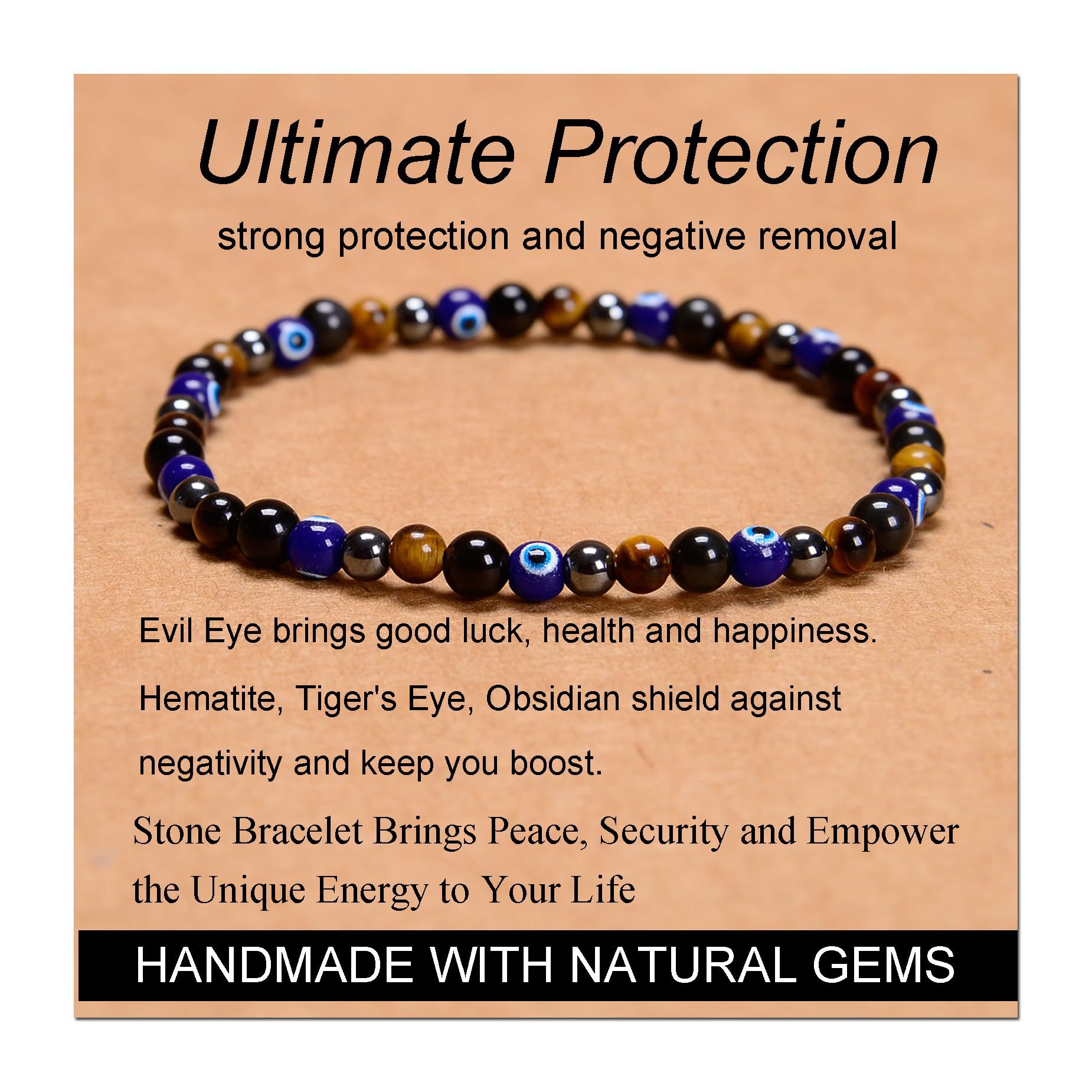 Devil's eye obsidian tiger eye magnet bracelet