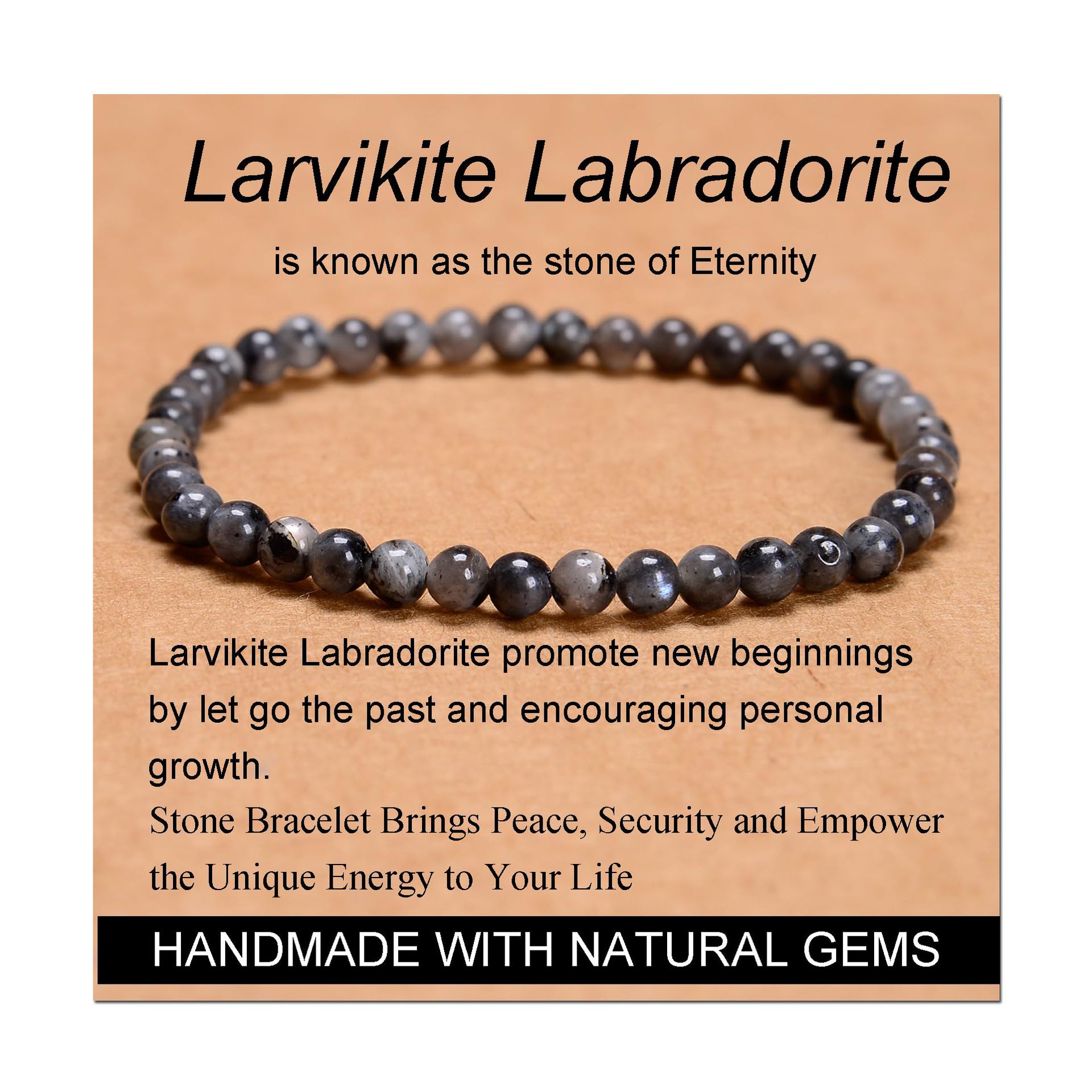 Black glitter stone bracelet