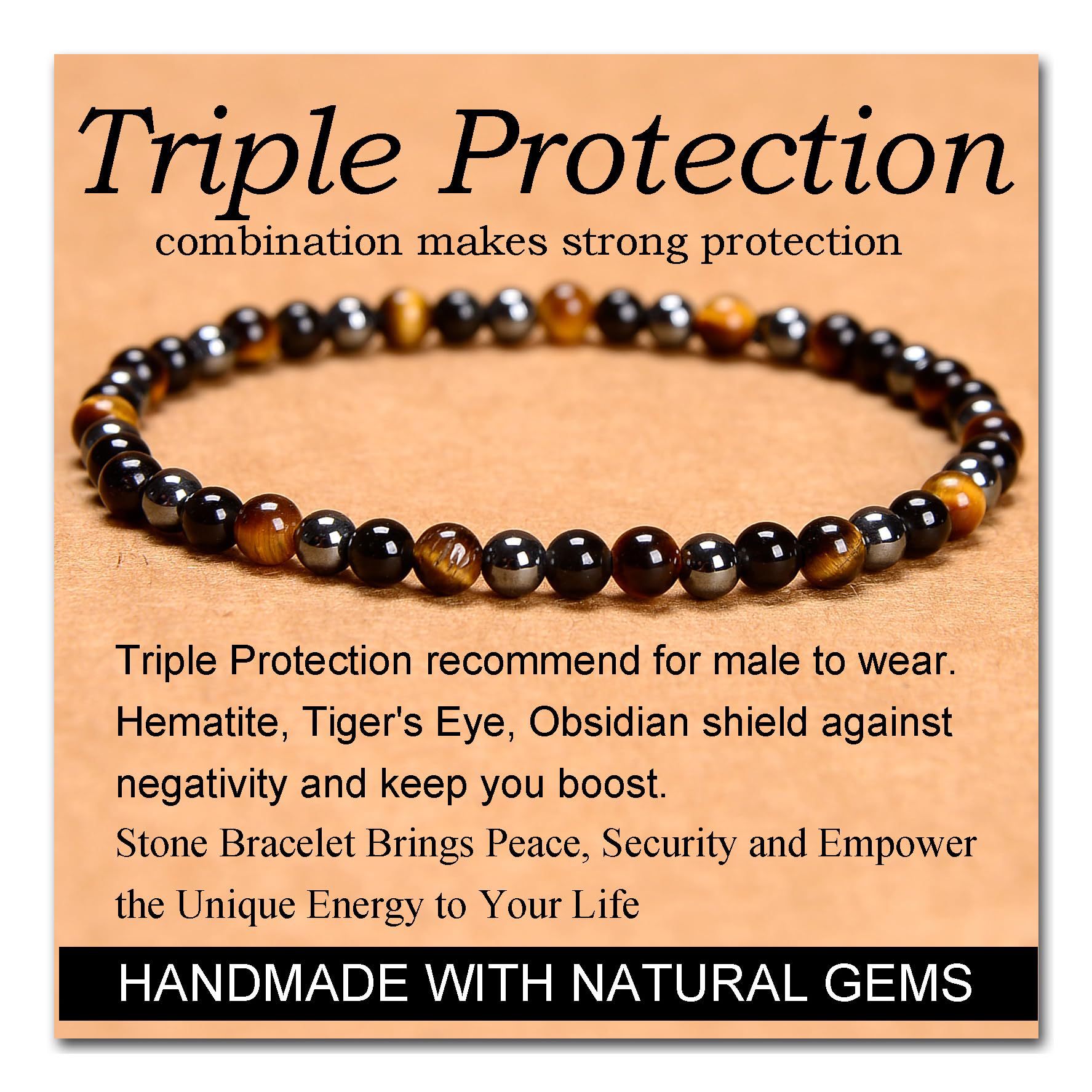 Obsidian tiger eye magnet bracelet