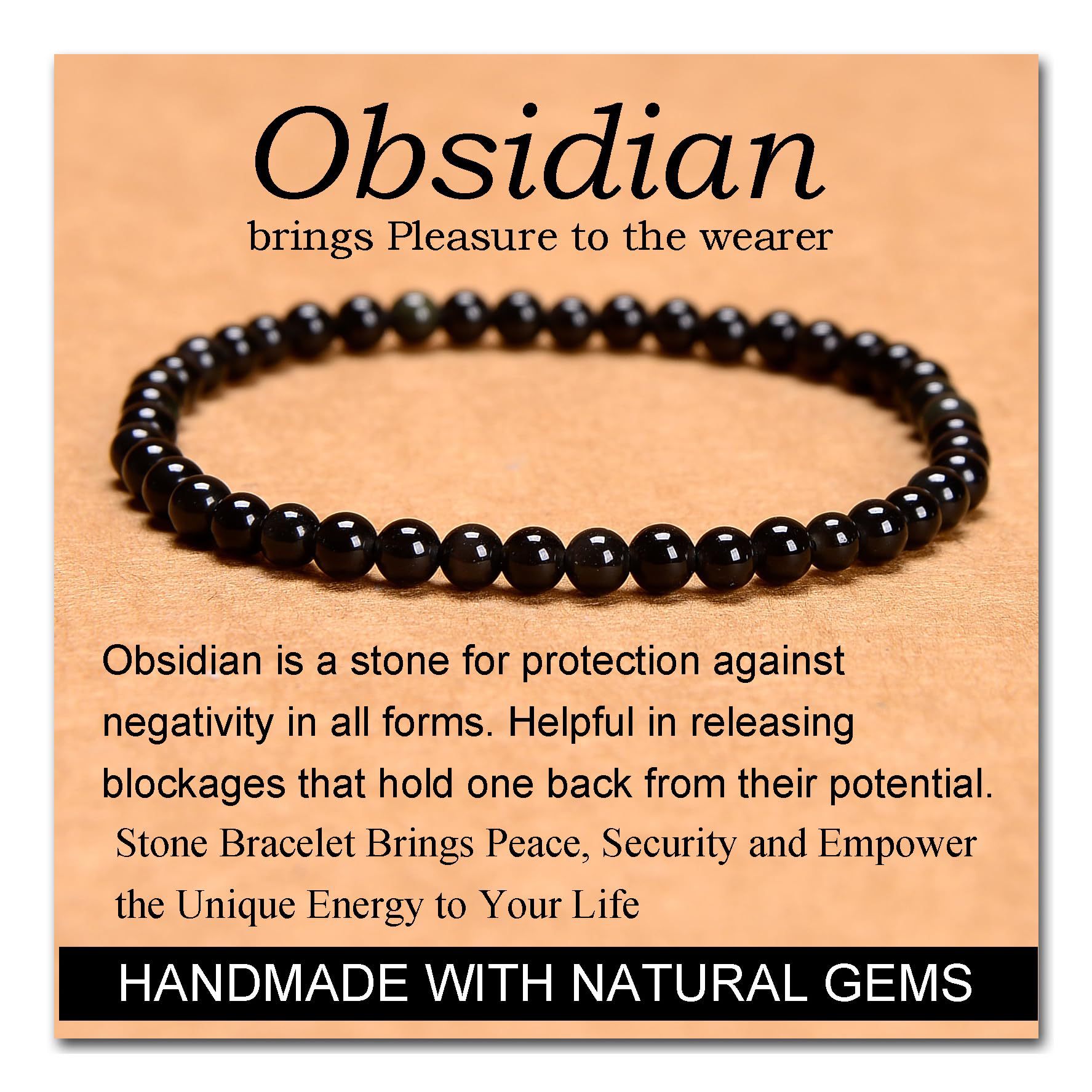 Black obsidian bracelet