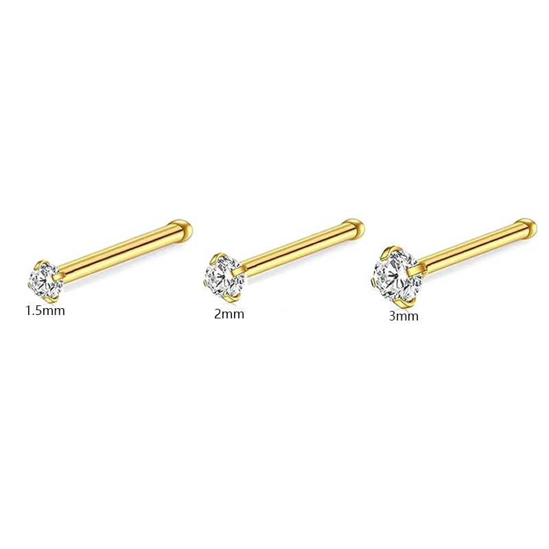 D bone nose stud 3 pieces set