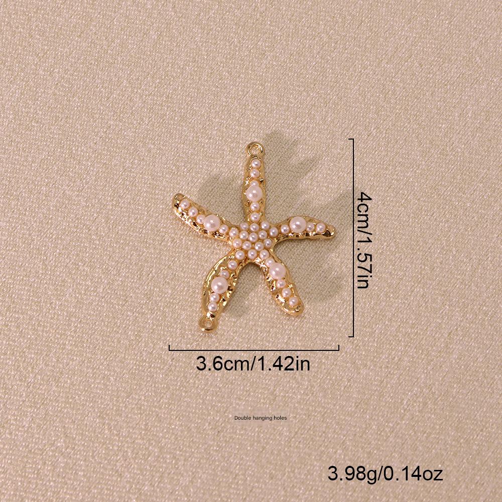 Double hanging golden pearl starfish