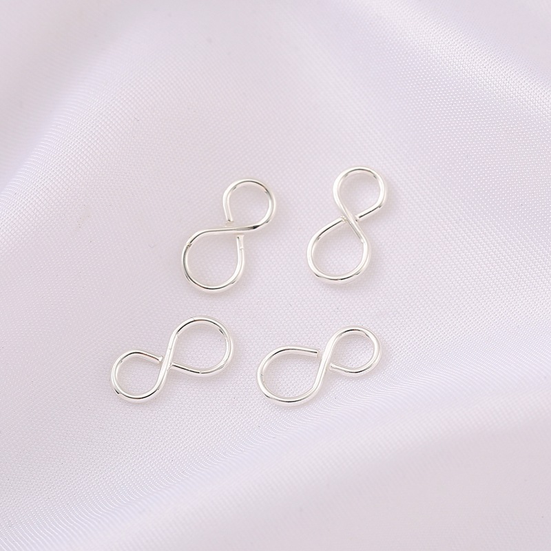 Silver 8-figure buckle 7*13.5mm (5 pieces)