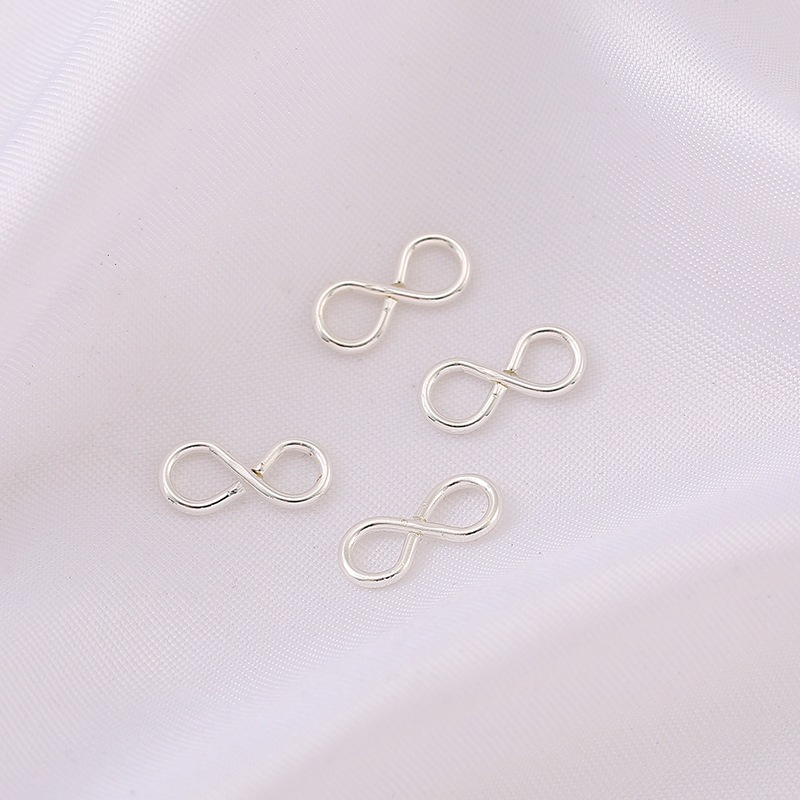 Silver 8-shaped buckle 5.5*12mm (5 pieces)