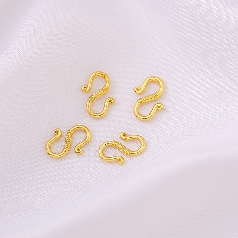 Gold s buckle 11.5*8mm (5 pieces)