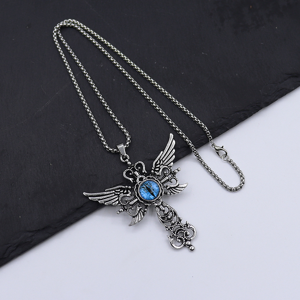 Blue [with 60cm square pearl chain]