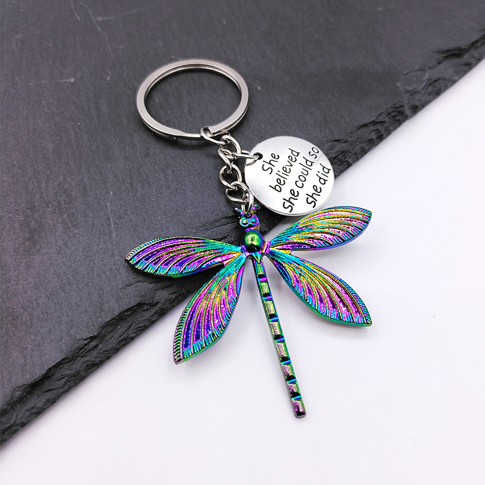 Colorful dragonfly keychain B