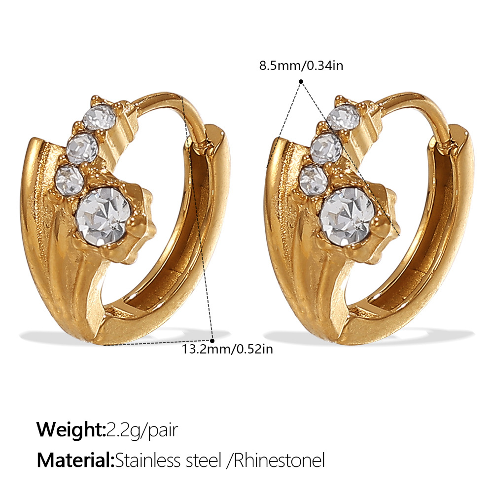 Eh1110weg white diamond gold earrings