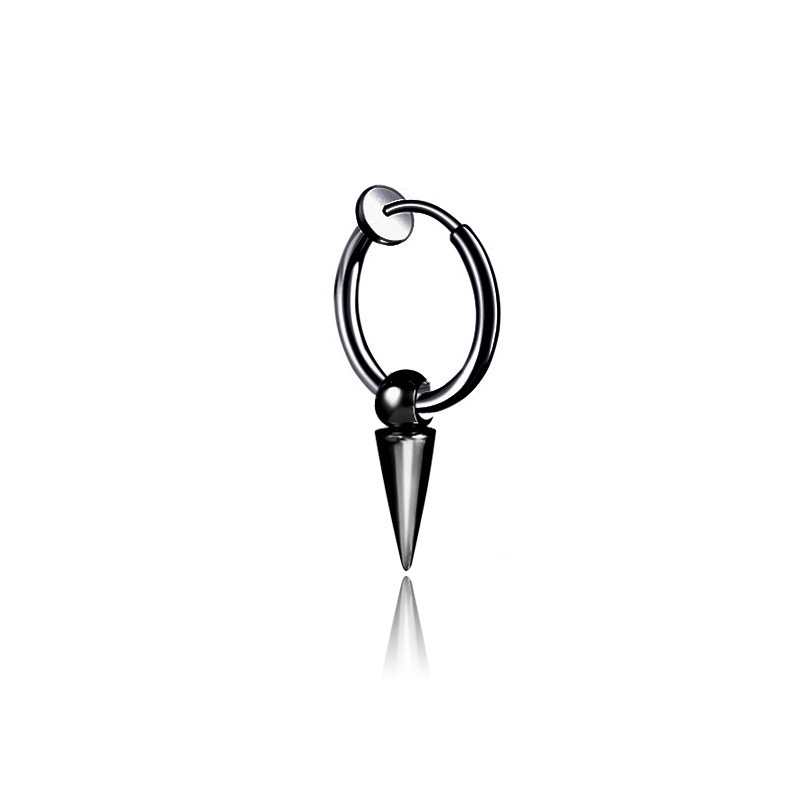 Black ear clip with single short pointed cone