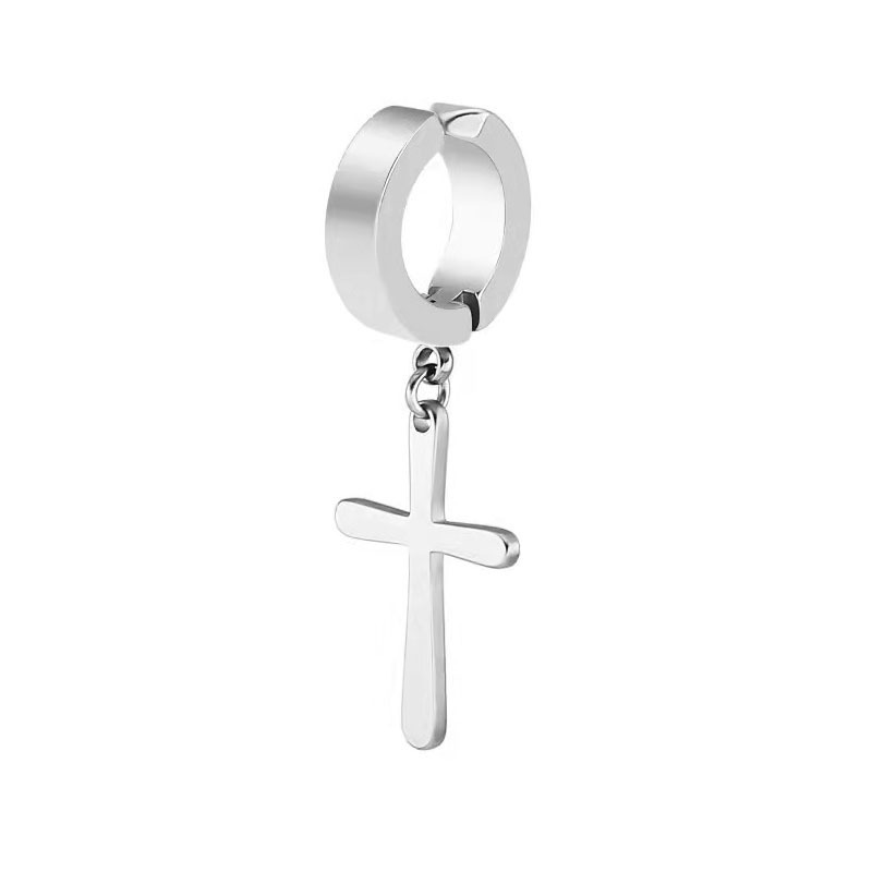 Steel ear clip cross single