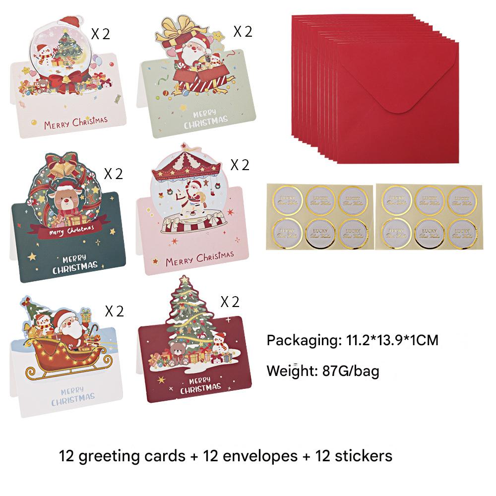 Foreign trade set: 12 greeting cards 12 envelopes 12 self-adhesive