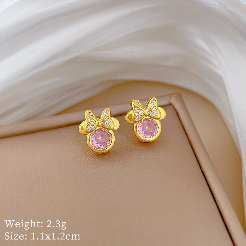 P526 Stud Earrings [Copper Real Gold Electroplated]