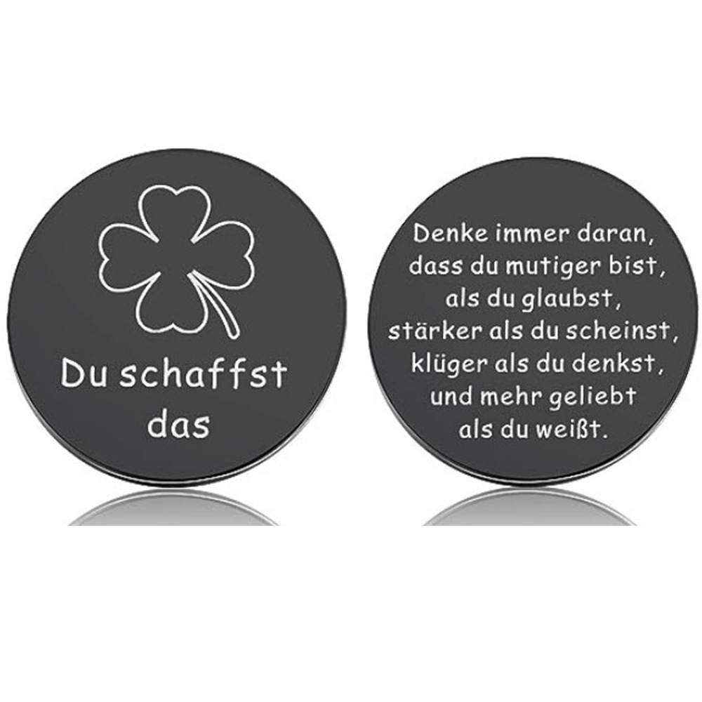 30mm black round card