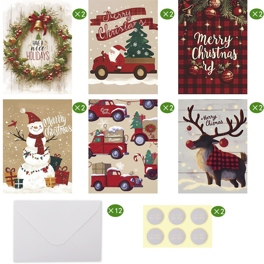 12 greeting cards 12 envelopes 12 stickers