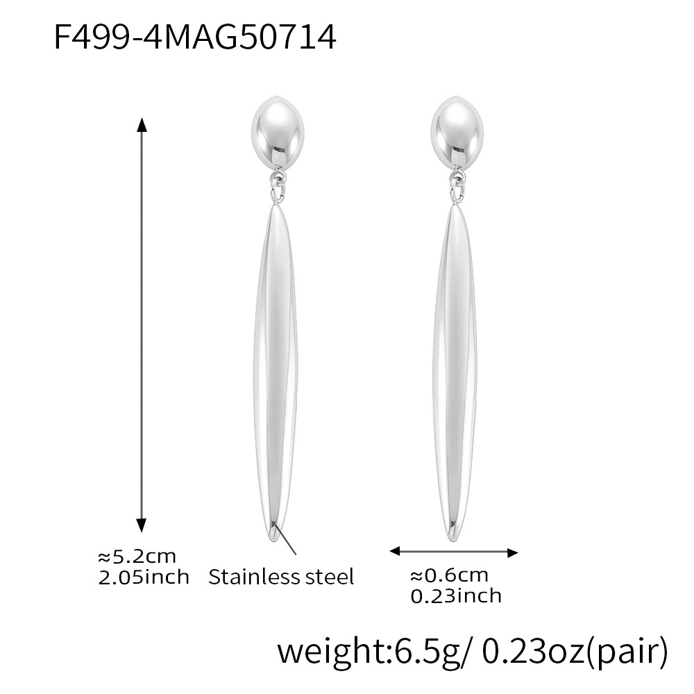 F499-4 steel color earrings