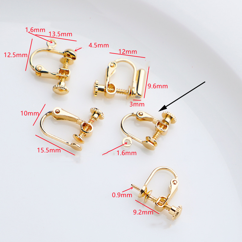 Flat bottom screw ear clip with ring
