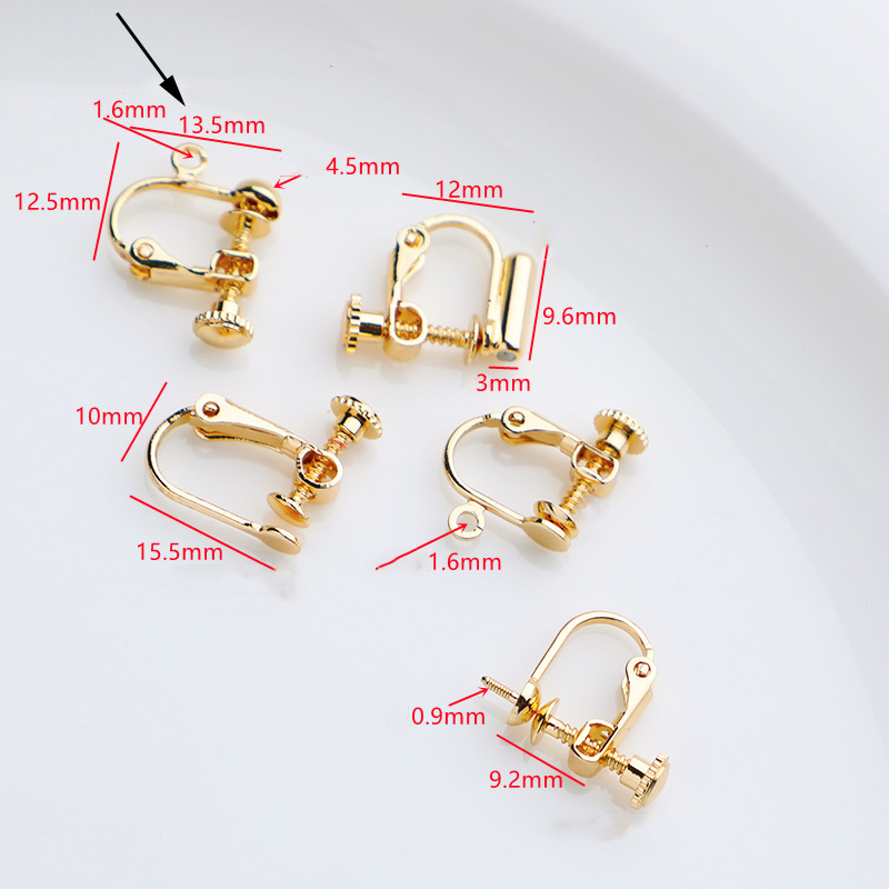 Round bottom screw ear clip with ring