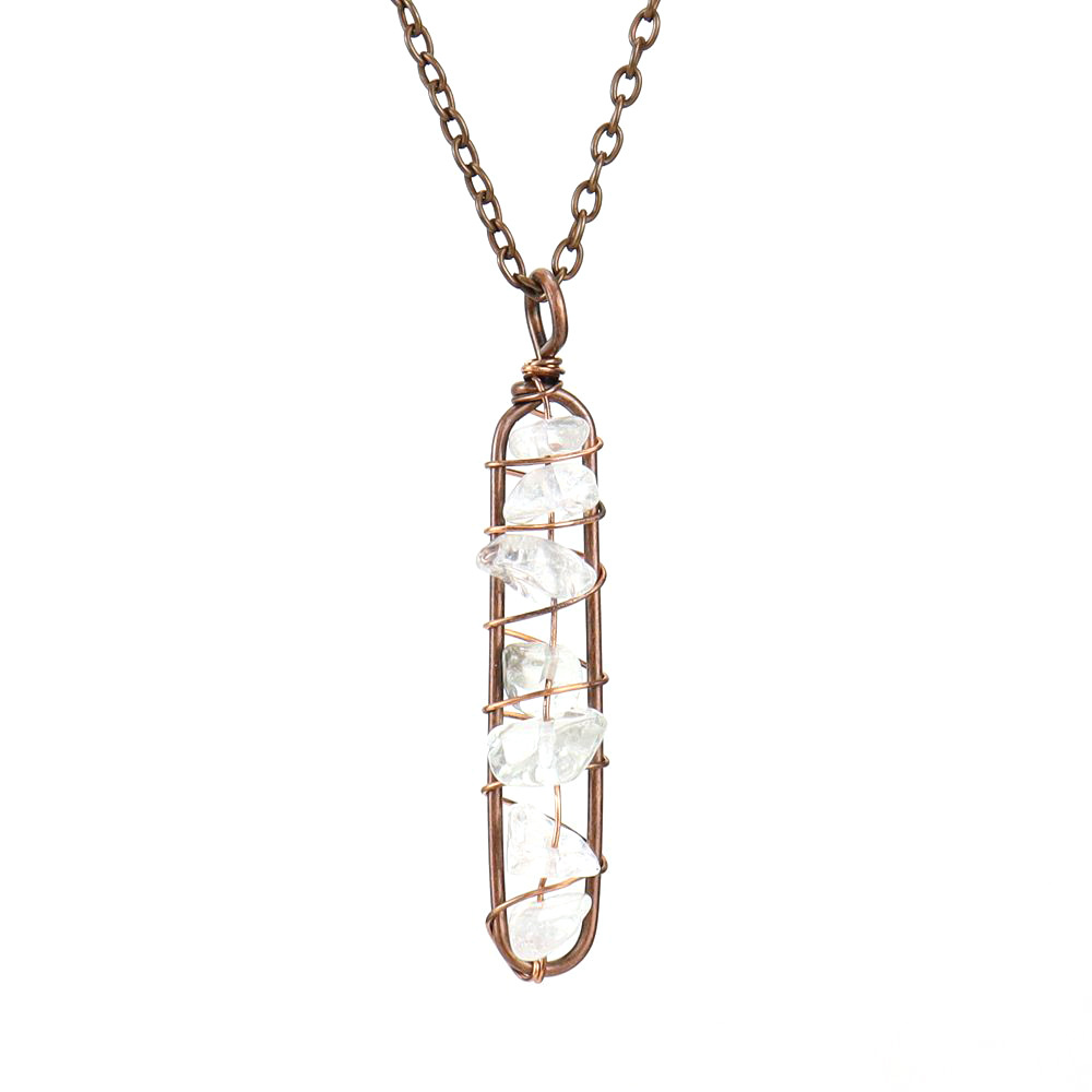 Ancient red copper white crystal gravel (synthetic)