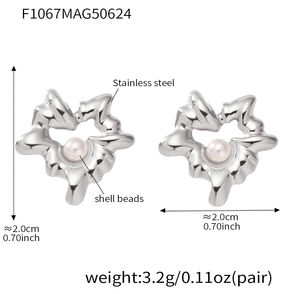F1067-steel color earrings