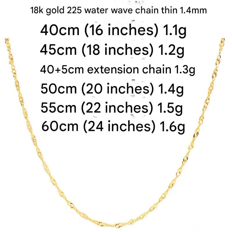 Golden fine water wave chain