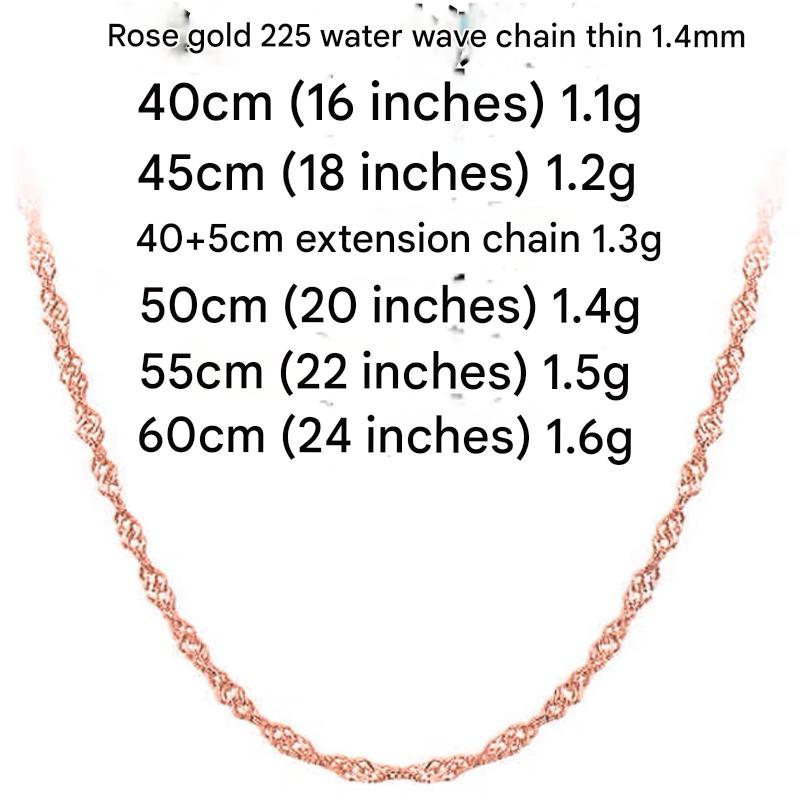 Rose gold fine water wave chain